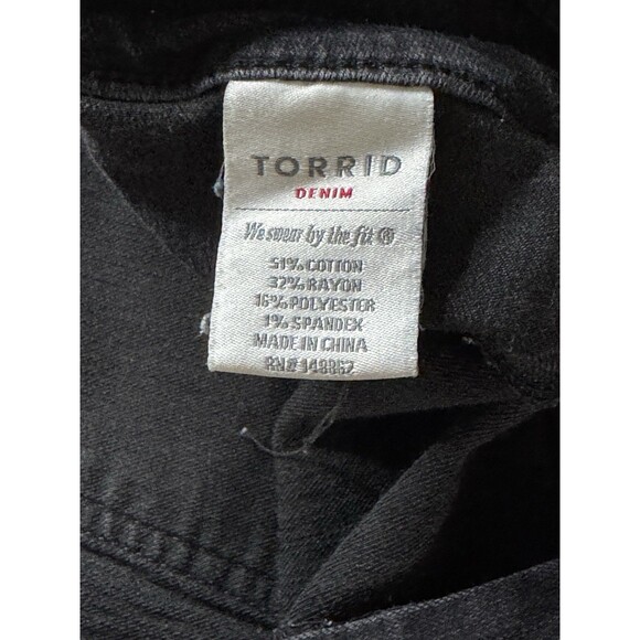 Torrid Black Denim Stretch Jeggings Size 28T Ankle Cropped Plus Size Black Jeans - Picture 10 of 11